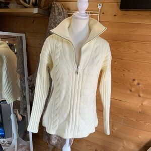 Cream Turtleneck Sweater Thick Heavy Fisherman Martha’s Vineyard New England Med